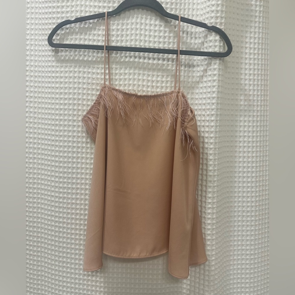 Zara Tan Camisole Top with Spaghetti Straps